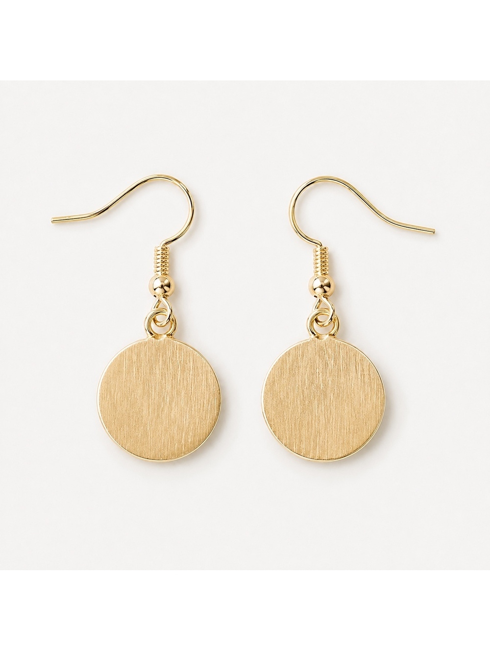 18k Yellow Gold-Plated Crushed CZ Mosaic Round Drop Earrings - Picture 2 of 6